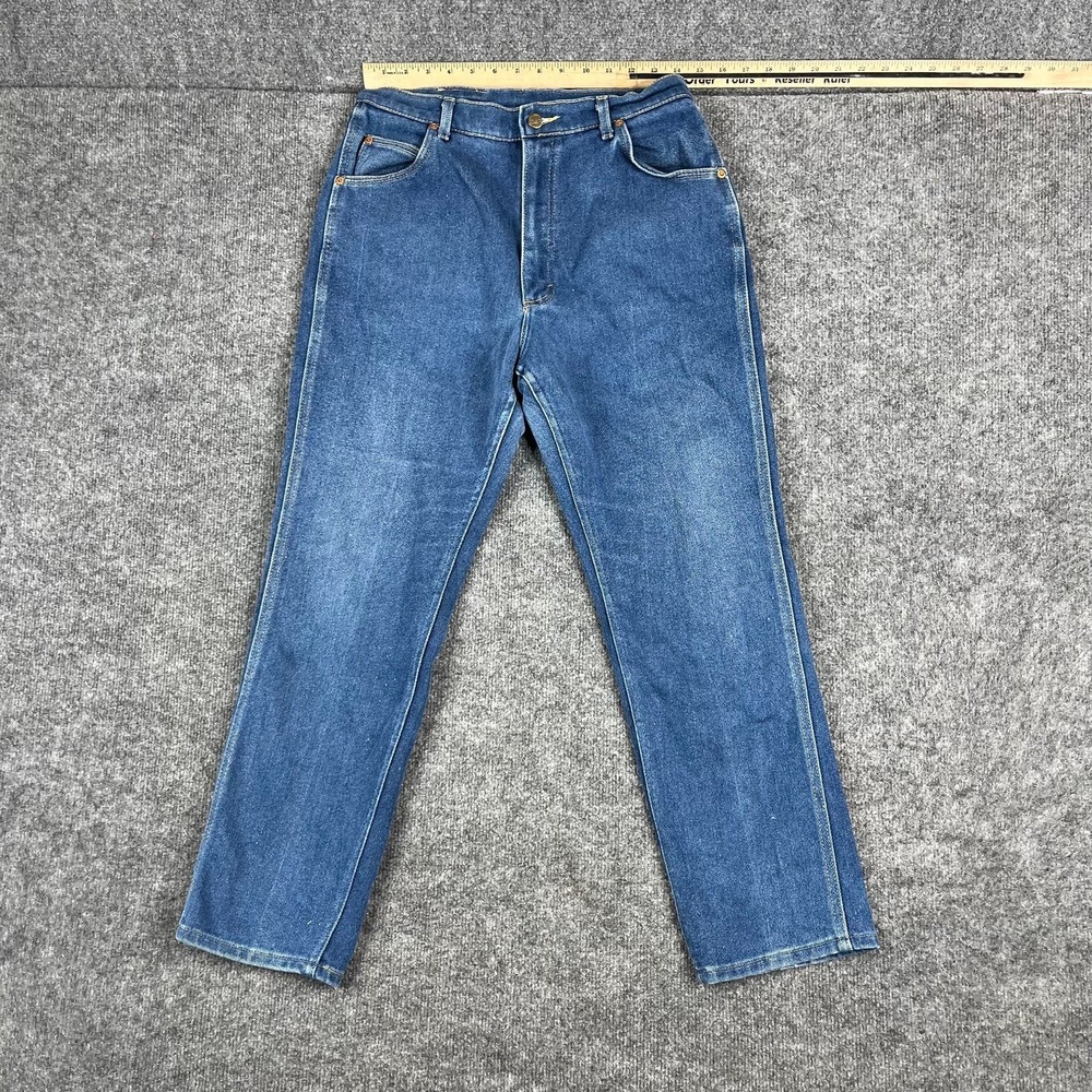 Lee Jeans Womens Size 16 Petite‎ Blue Made USA High Rise Straight Leg
